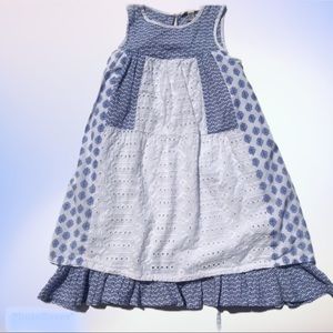 Silver Jeans Co White & Blue Sleeveless Summer Dress 4T